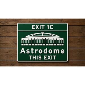Astrodome Exit Road Sign Houston Texas Baseball Stadium Astros Park